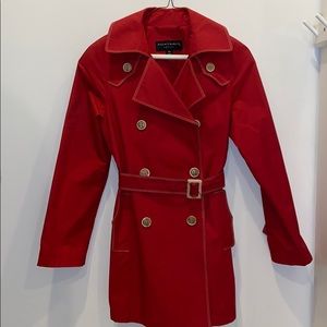 Portrait Red Trench Coat